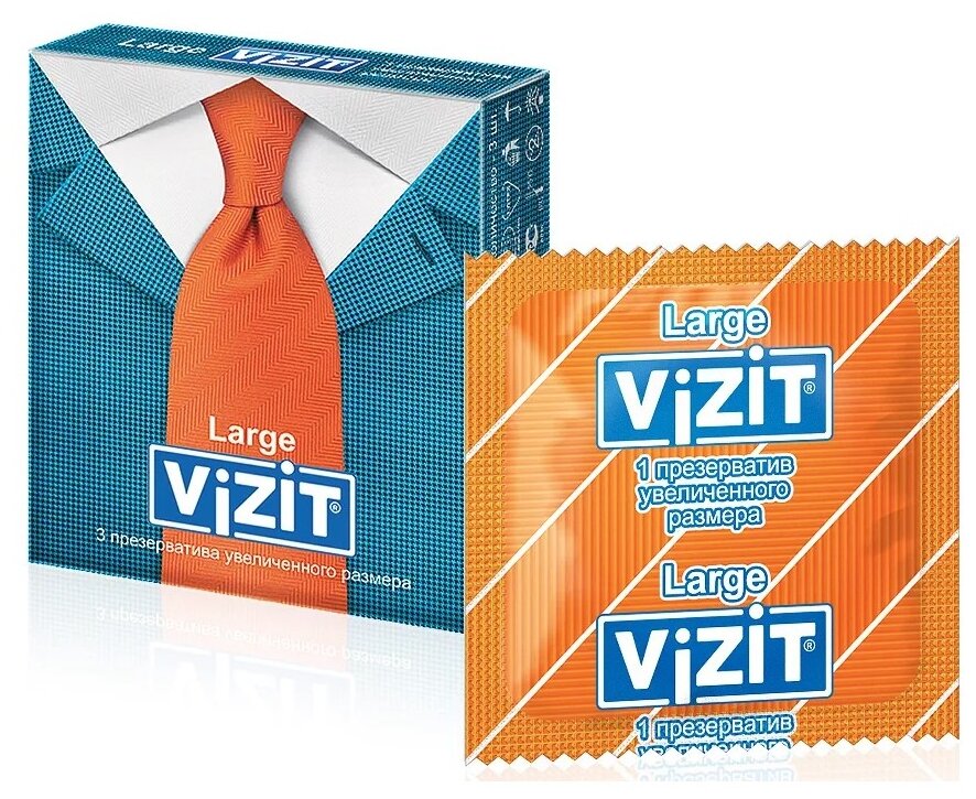 Презервативы латексные Vizit Large, увеличенного размера, 3 шт. - фото №9