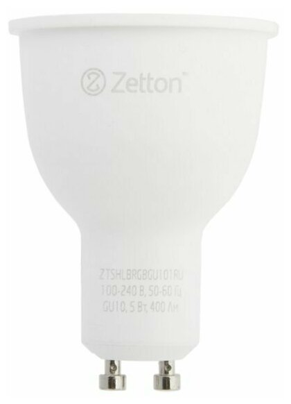 Умная лампа Zetton LED RGBW Smart Wi-Fi Bulb GU10 5Вт ZTSHLBRGBGU101RU (коробка)