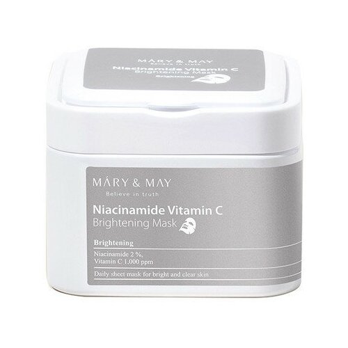 Набор тканевых масок осветляющих | Mary&May Niacinamide Vitamin C Brightening Mask 30ea набор тканевых масок c коллагеном и пептидами mary