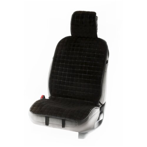 Накидка на переднее сиденье автомобиля 131х48 см, искусственный мех, черный