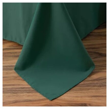 Комплект постельного белья Ситрейд однотонный CS0, 1.5-спальное, хлопок, темно-зеленый - фотография № 5