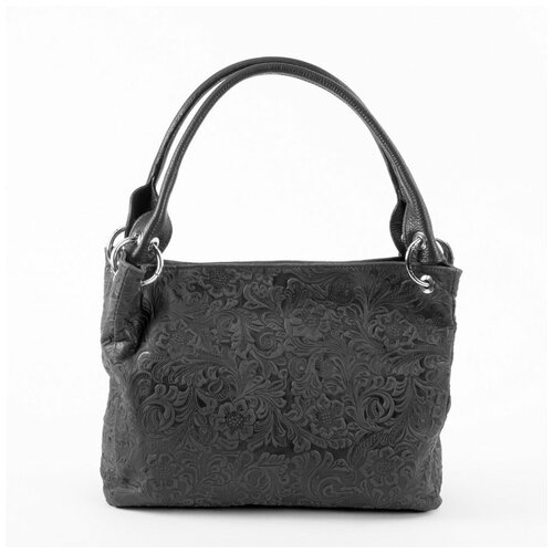 Сумка  сэтчел Roberta Firenze классическая, натуральная кожа, внутренний карман, серый