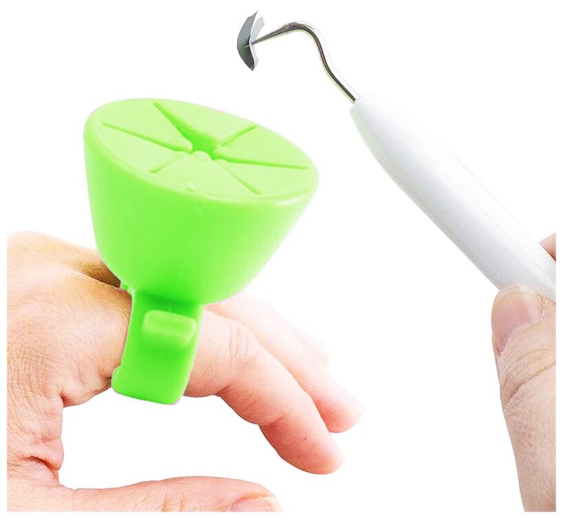 Силиконовый Сборщик отходов от плёнки, удобно одевается на палец. Размер 5,5х5 см, цвет салатовый, цена за 1 штуку.
