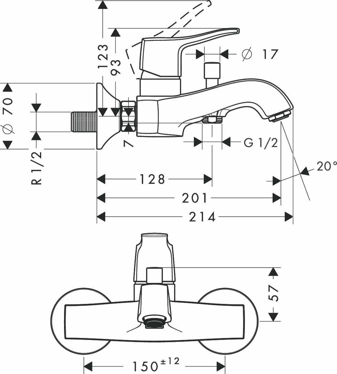 Смеситель для ванны Hansgrohe - фото №8