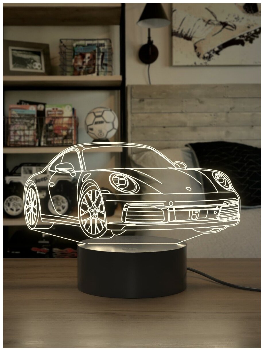 Ночник Light Inside Автомобиль Porsche 911 Carrera Coupe / подарок на 23 февраля день рождения