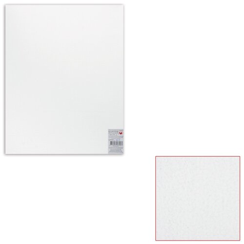Картон белый грунтованный для живописи, 40×50 см, двусторонний, толщина 2 мм, акриловый грунт