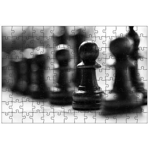 фото Магнитный пазл 27x18см."шахматы, макрос, поверхность" на холодильник lotsprints