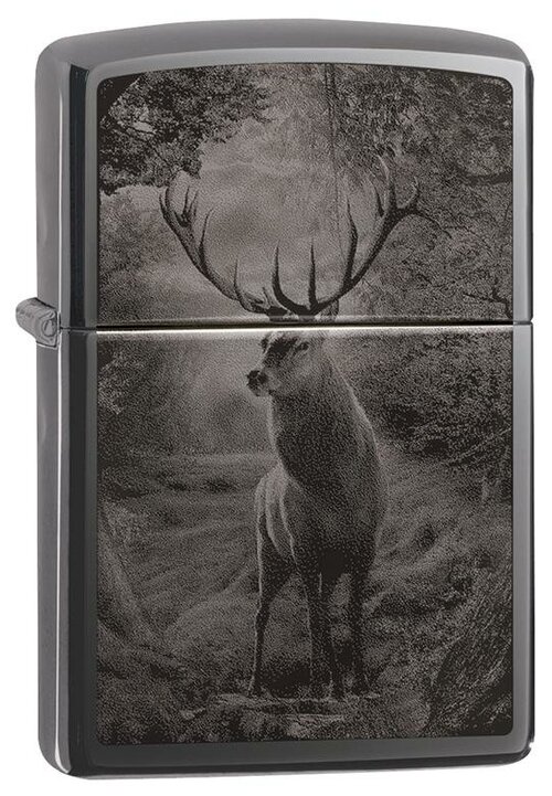 Зажигалка Zippo Classic Black Ice чёрная-глянцевая