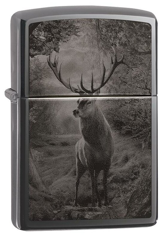 Зажигалка Zippo Classic Black Ice чёрная-глянцевая - фотография № 1