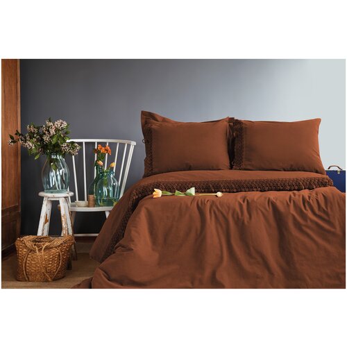 Постельное белье Issimo Home Daisy, терракот, евро, поплин