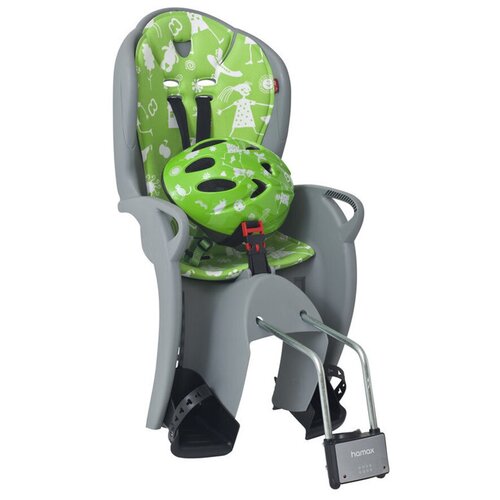 фото Детское велокресло со шлемом hamax kiss safety package medium 551089 grey/green