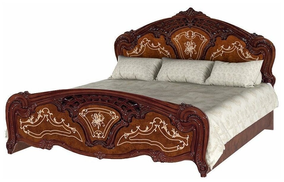 Двухспальная кровать Alba Роза 160*200 цвет орех