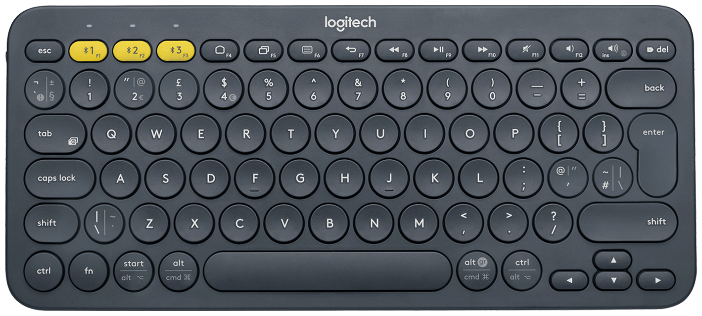 Беспроводная клавиатура Logitech K380 Multi-Device темно-серый, английская/русская (ISO)