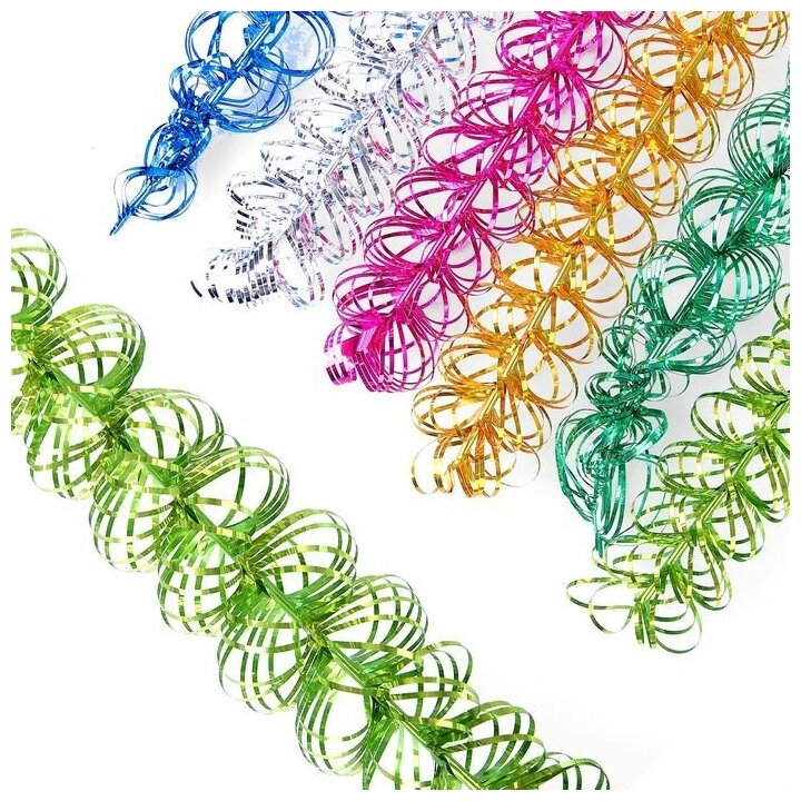Мишура «Вьюга» d=35 см длина 2 м микс 10 штук