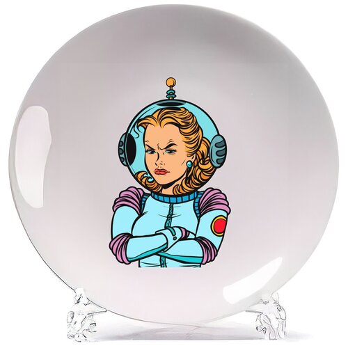 фото Тарелка coolpodarok прикол девушка косманавт
