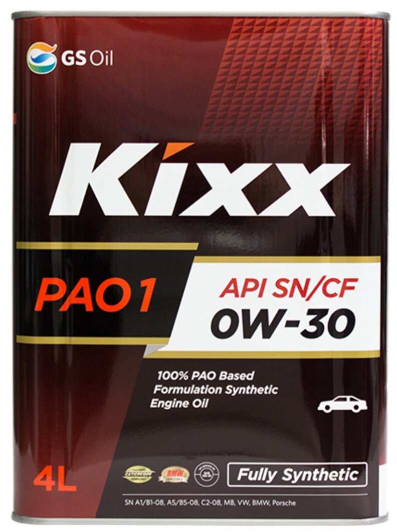 Моторное масло KIXX PAO 1 0W-30 Синтетическое 4 л