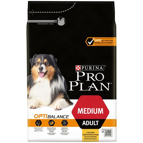 ProPLAN OPTIBALANCE сухой корм для собак средних курица 3кг