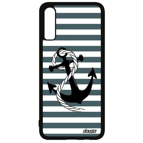 фото Противоударный чехол на телефон // galaxy a70 // "якорь" гавань море, utaupia, серый