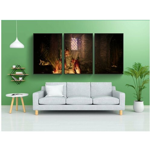 фото Набор модулных постеров для интерьера "фантазия, волшебник, сказка" 60x90 см. в тубусе, без рамки lotsprints