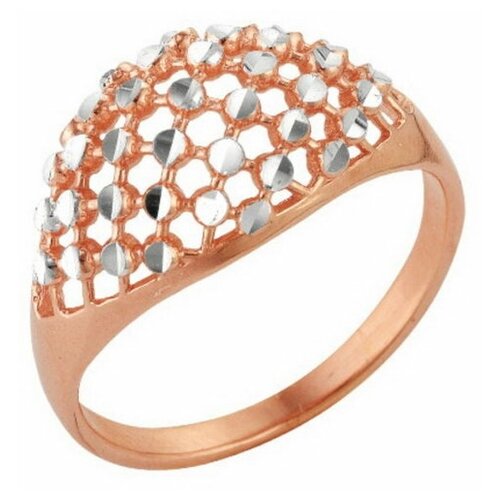 фото Кольцо позолота "модерн", 19 размер красная пресня