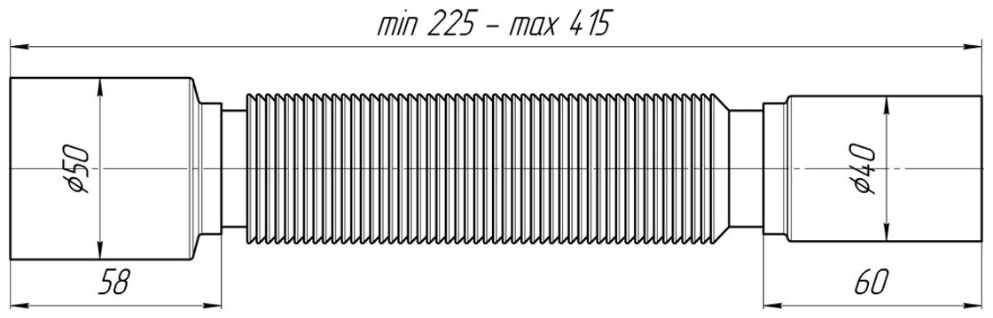 Труба гофрированная "АНИ Пласт" K435, 375 х 40 х 50 мм, L= 225-415 мм - фотография № 2