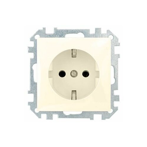 Розетка 1-ая (скрытая, с/з) бежевая, Стиль, BYLECTRICA (РС16-525 бежевый) розетка 1 ая скрытая с з белая стиль bylectrica рс16 525 bylectrica