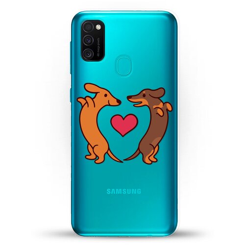 Силиконовый чехол Love Таксы на Samsung Galaxy M21 матовый силиконовый чехол one love one heart на samsung galaxy m21 самсунг галакси м21