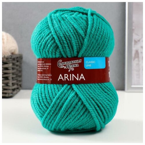 Пряжа Arina (АринаПШ) 50% шерсть, 50% акрил 123м/100гр (70920 зел. бир_v2)