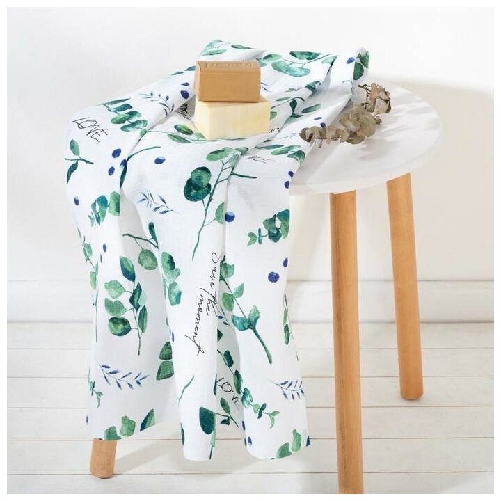 фото Полотенце "Эвкалипт" 80х150 см, 100% хлопок, ваф. полотно, 160гр/м2