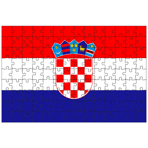 фото Магнитный пазл 27x18см."флаг хорватии, хорватский, герб" на холодильник lotsprints