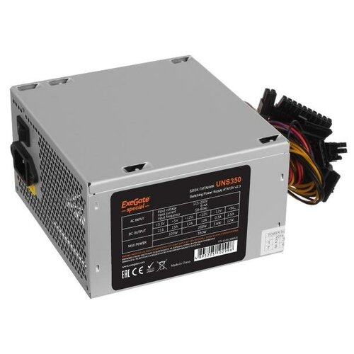 Exegate ES261566RUS-S Блок питания Special UNS350 ATX SC 12cm fan 24p4p 3SATA 2IDE FDD кабель 220V с защитой от выдергивания 160000₽
