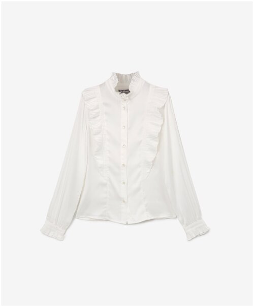 Школьная блуза Gulliver, на пуговицах, трикотажная, размер 128, белый