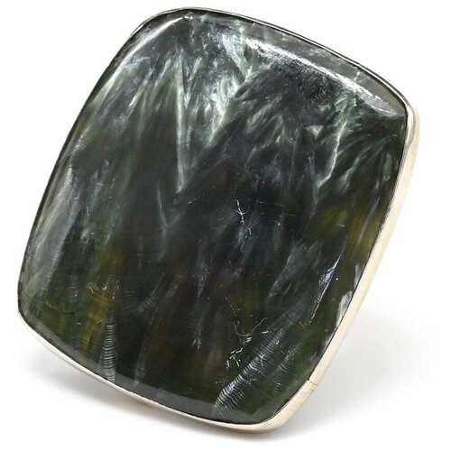 Кольцо Радуга Камня, серафинит, размер 18, бирюзовый, зеленый кольцо радуга камня серафинит размер 18 зеленый
