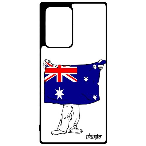 фото Чехол для // galaxy note 20 ultra // "флаг австралии с руками" дизайн страна, utaupia, белый
