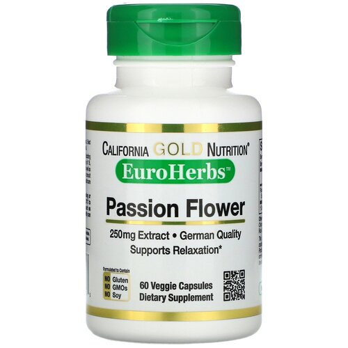 Капсулы California Gold Nutrition Passion Flower, 50 г, 250 мг, 60 шт.