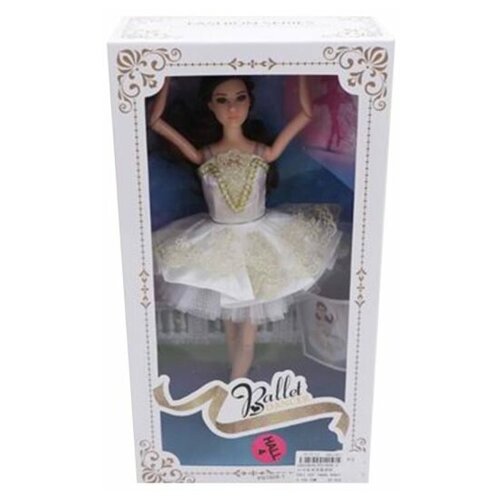 фото Кукла шарнирная наша игрушка балерина в белом платье, коробка (ps1808-1)