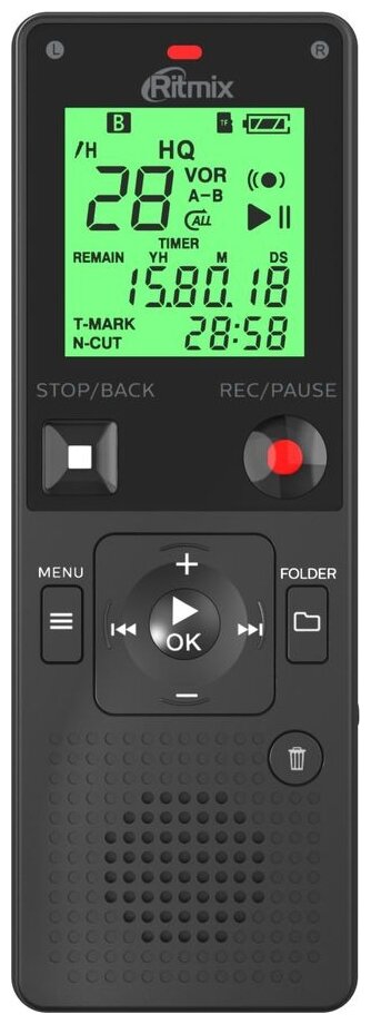Цифровой диктофон RITMIX RR-820 4Gb, черный