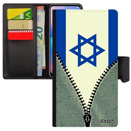 фото Простой чехол книжка для // iphone xr // "флаг израиля на молнии" страна дизайн, utaupia, серый