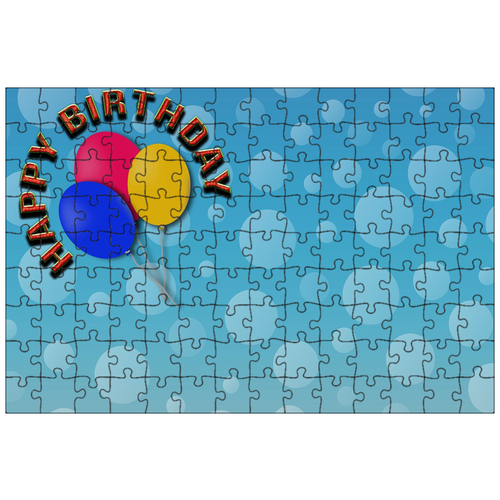 фото Магнитный пазл 27x18см."дата рождения, надувные шарики, с днем рождения" на холодильник lotsprints