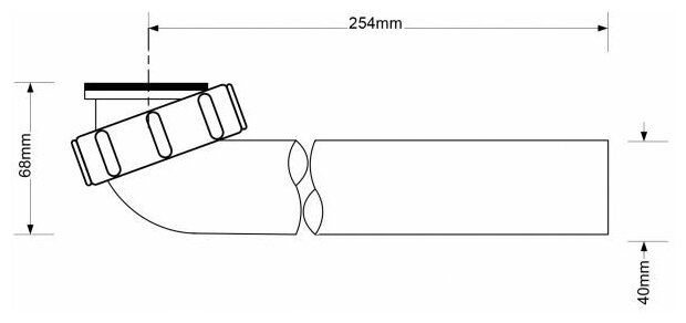 Труба сливная для сифона McAlpine угловая 40мм (HC12-RU) - фотография № 2