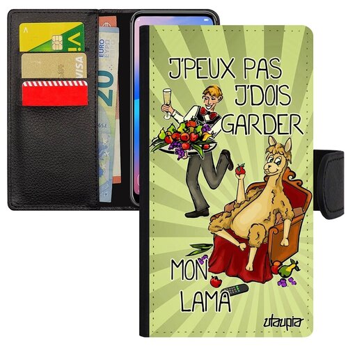 фото Чехол-книжка на телефон // iphone x // "не могу - у меня лама!" комикс повод, utaupia, светло-зеленый
