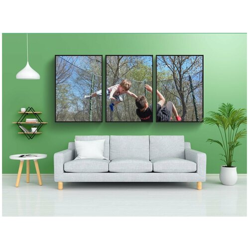 фото Набор модулных постеров для интерьера "дети, играющий, веселье" 60x90 см. в тубусе, без рамки lotsprints