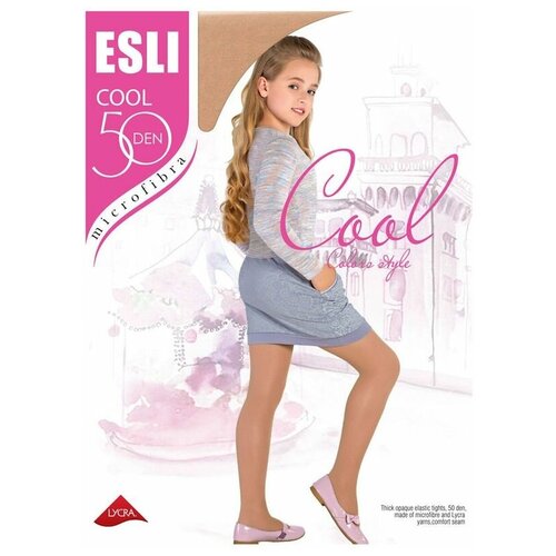 ESLI Колготки детские полиамидные ESLI COOL 50 ден цвет бежевый (beige), рост 146-152