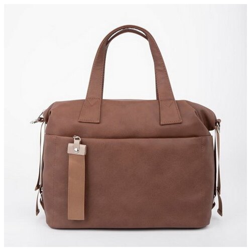 фото Саквояж, отдел на молнии, 2 наружных кармана, длинный ремень, цвет коричневый s.lavia