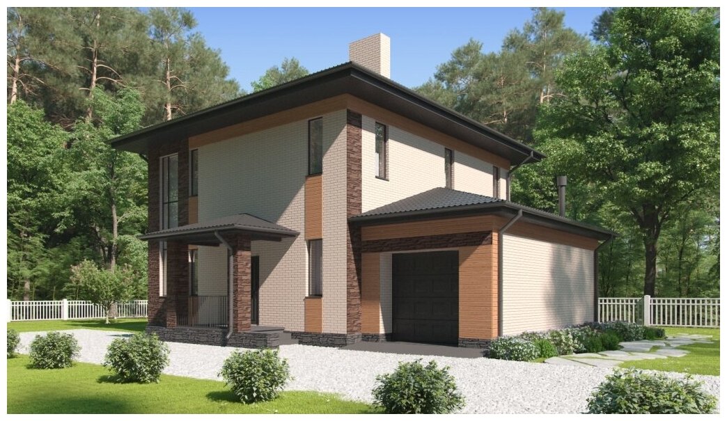 Проект жилого дома STROY-RZN 22-0040 (194,4 м2, 13,9*10,39 м, газобетонный блок 400 мм, облицовочный кирпич)