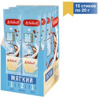 Кофе растворимый 3 в 1 в пакетиках "Мягкий", больше молока, Le Select, шоубокс 15 шт. по 20 г