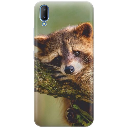 фото Gosso ультратонкий силиконовый чехол-накладка для vivo v11 с принтом "задумчивый енот"