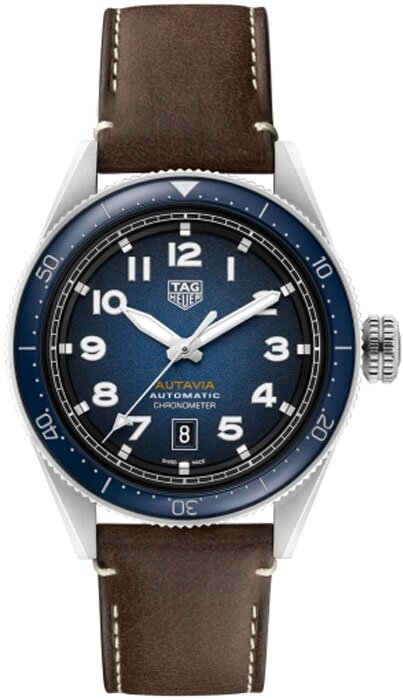 Наручные часы TAG Heuer, синий, коричневый