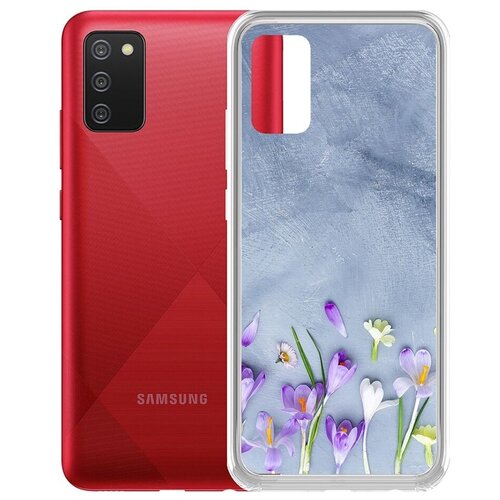 чехол накладка krutoff soft case женский день цветочное сердце для samsung galaxy a02s a025 черный Чехол-накладка Krutoff Clear Case Женский день - Цветочное настроение для Samsung Galaxy A02s (A025)