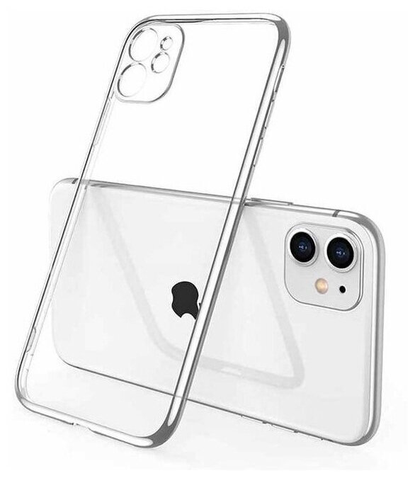 Прозрачный чехол - накладка с защитой камеры для iPhone 12 / Айфон 12